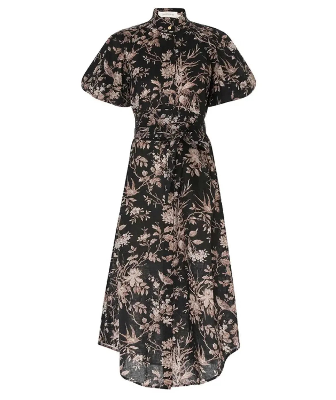 Zimmermann Kaftan Midi Dress Black Mockingbird Size 14 photo 4