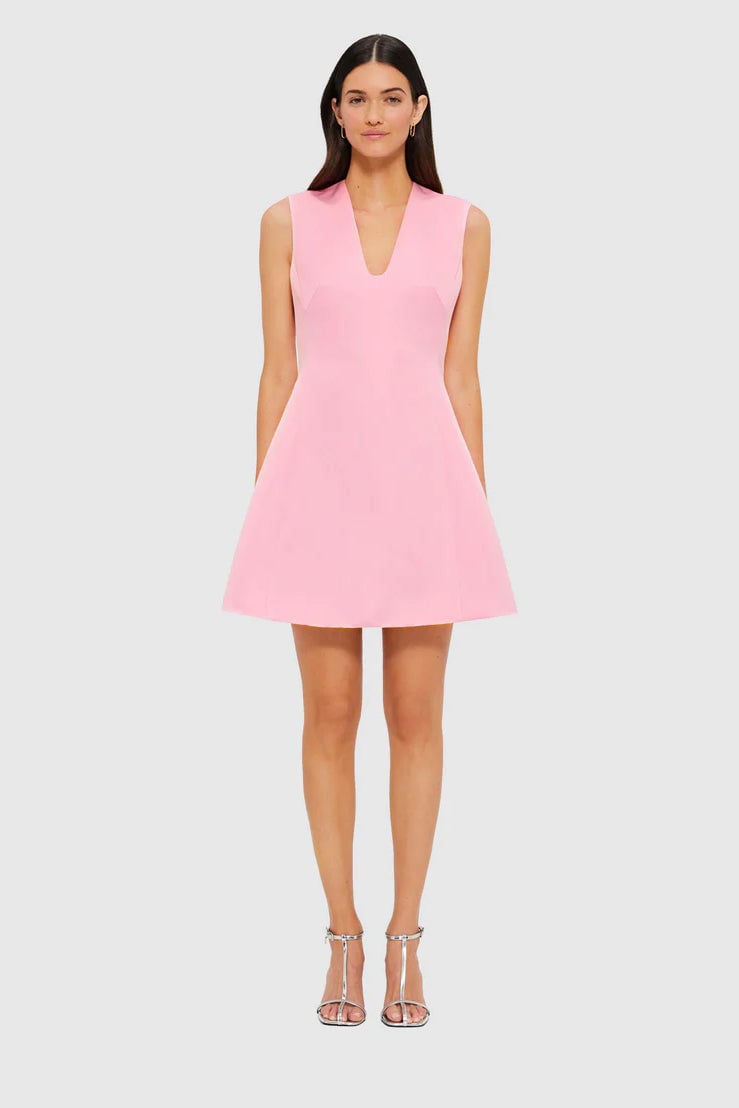 Leo Lin Briana V Neck Mini Dress - Flamingo photo 4