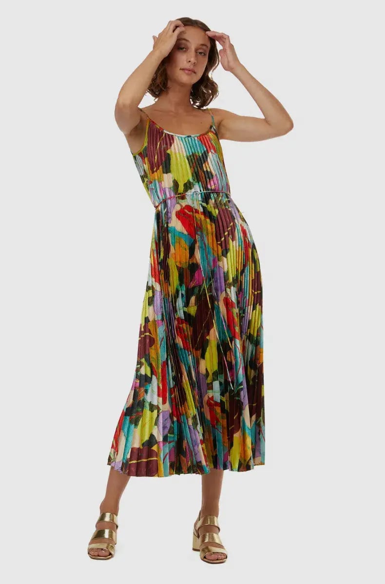 Gorman  Broad Leaf Pleated Midi Dress Multi Size 10 photo 3