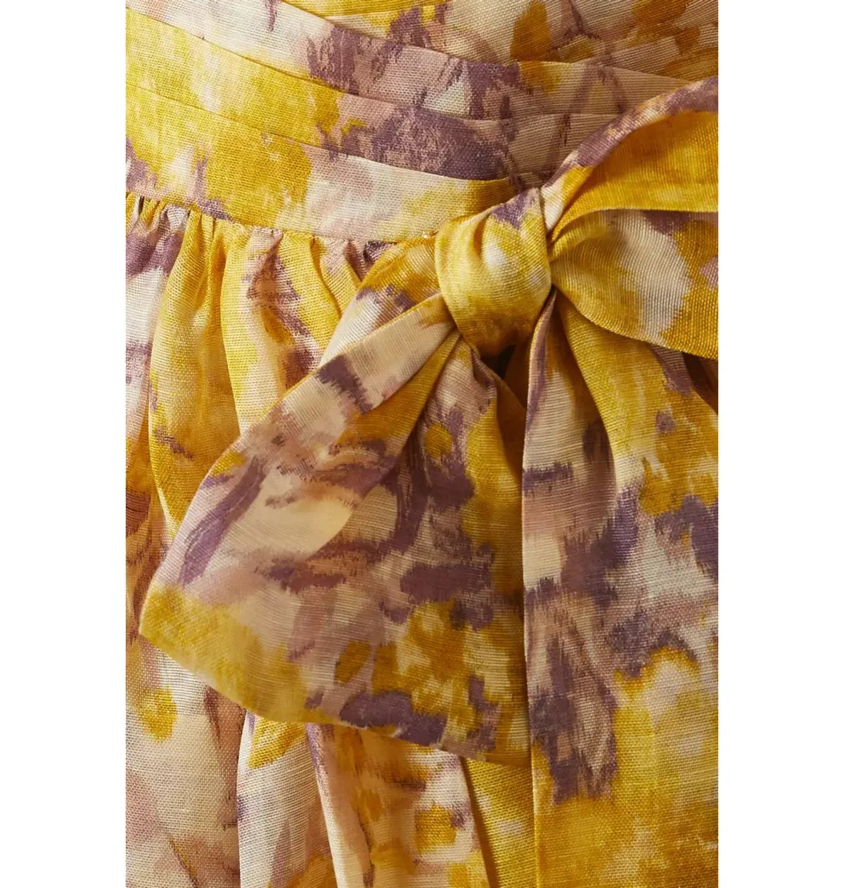 Zimmermann High Tide Peplum Mini Dress in Yellow Ikat Floral Size 2 / AU 12 photo 3
