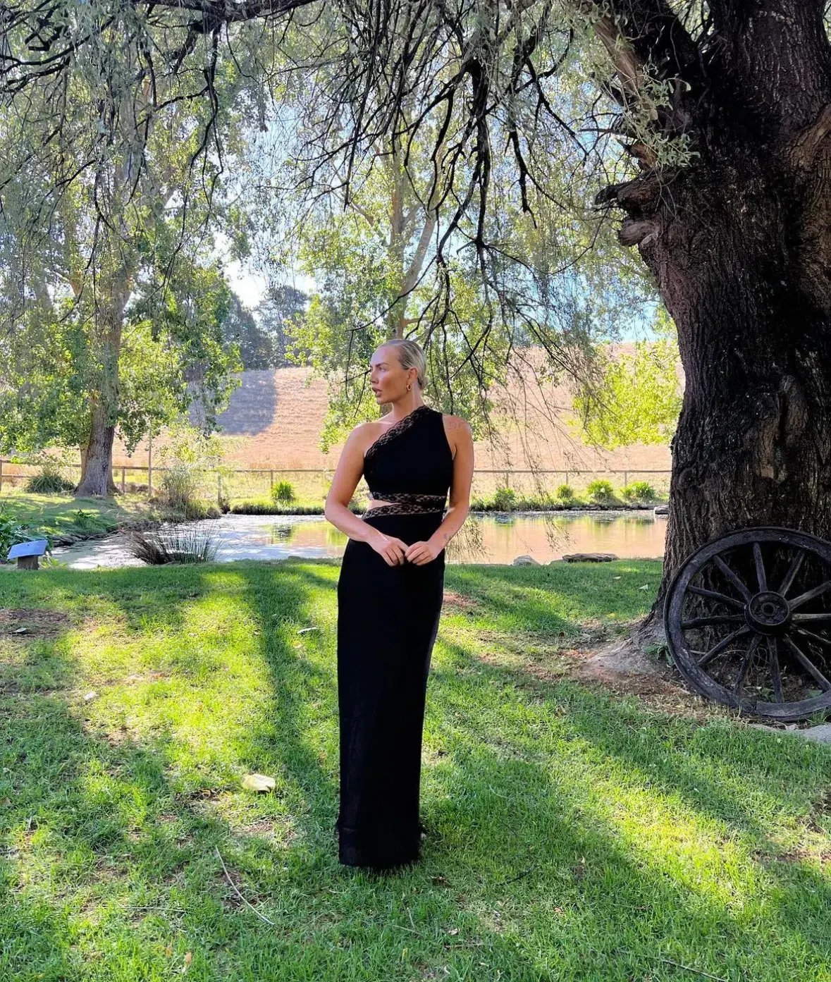Misha Collection Jillian Satin Maxi Dress Black Size XS / AU 6 photo 6