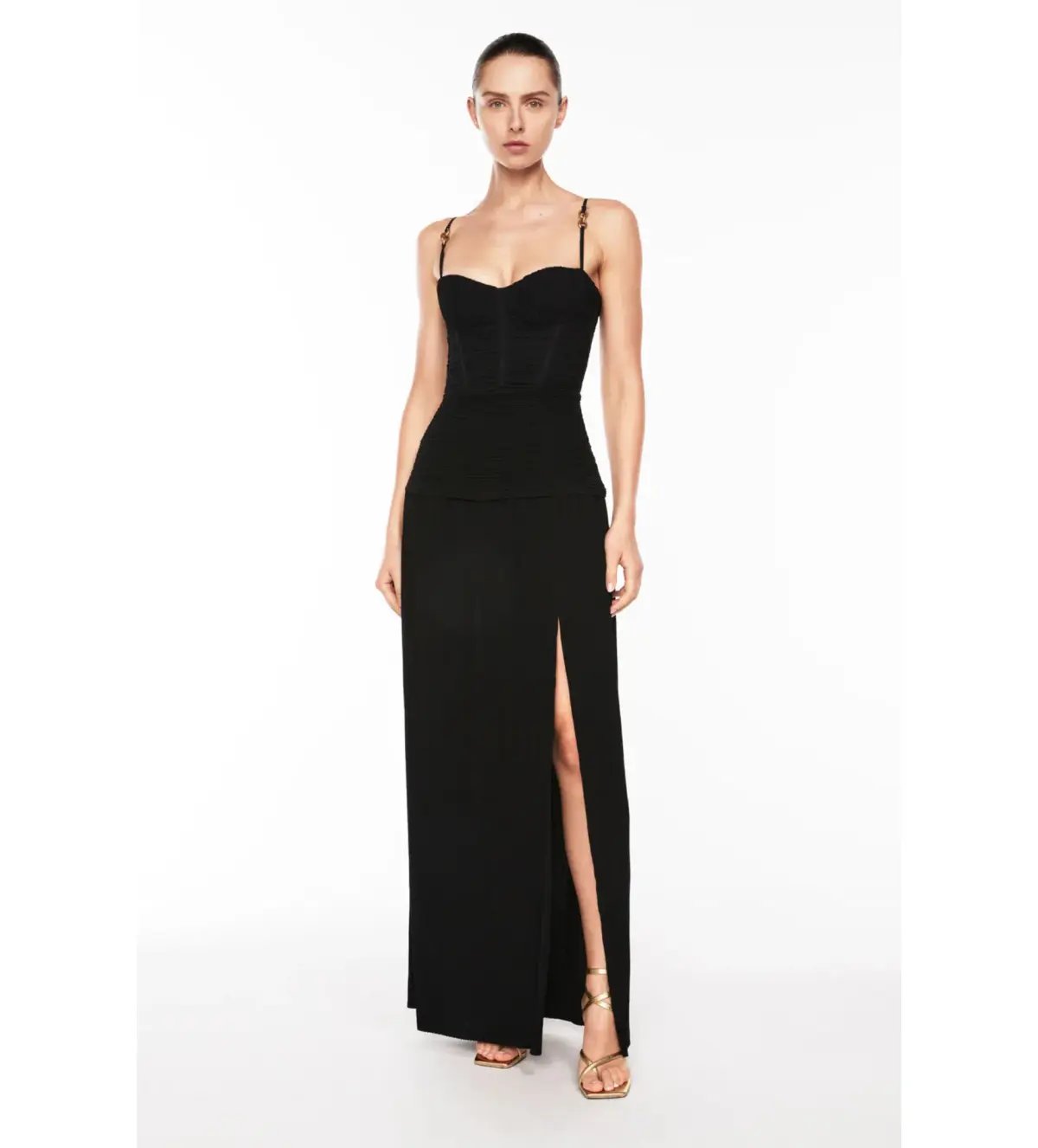 Manning Cartell Double Time Pleat Dress Black Size 10 photo 2