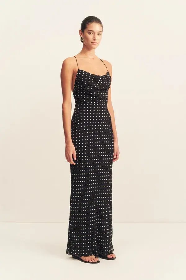 Shona Joy Houston Lace Back Maxi Dress / Polka dot / Size 16 photo 2