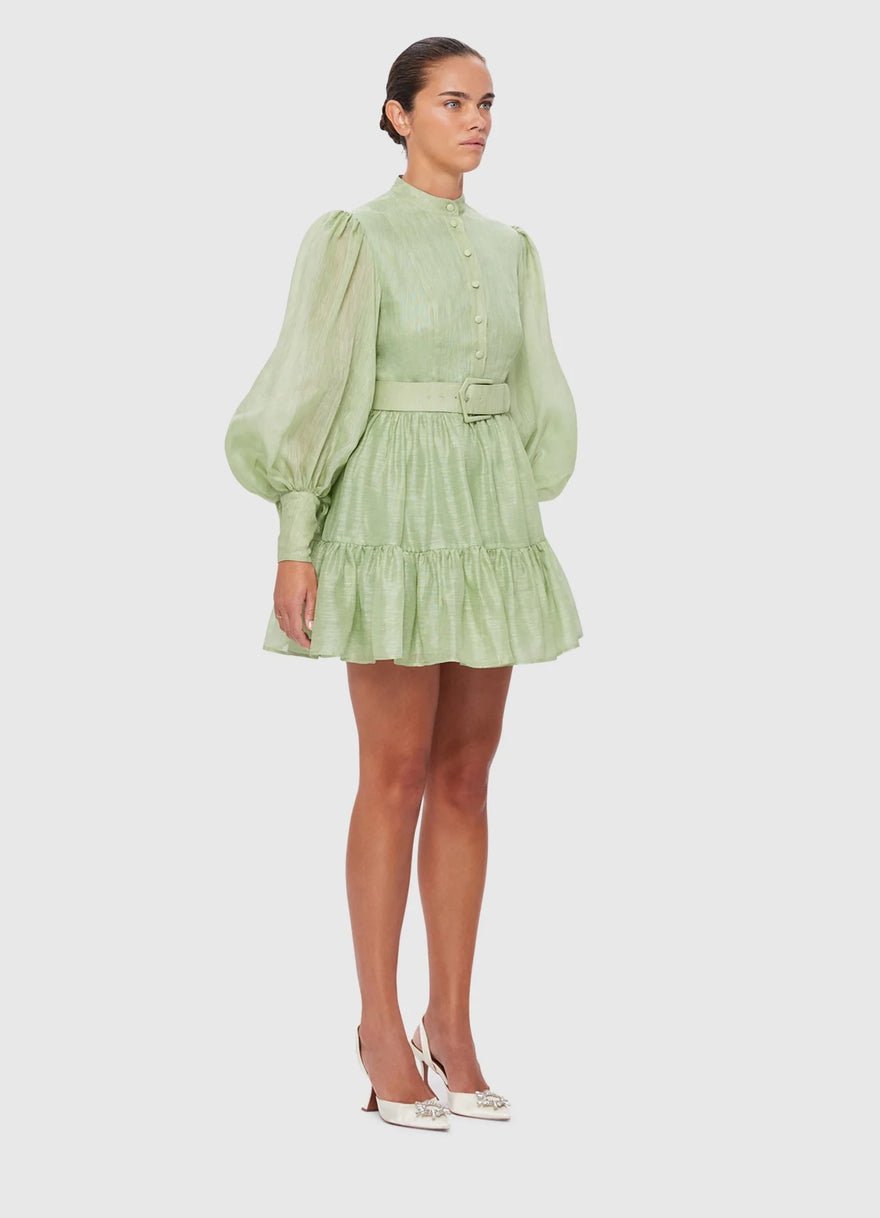 Leo Lin Alexandra Belted Mini Dress - Evergreen photo 4