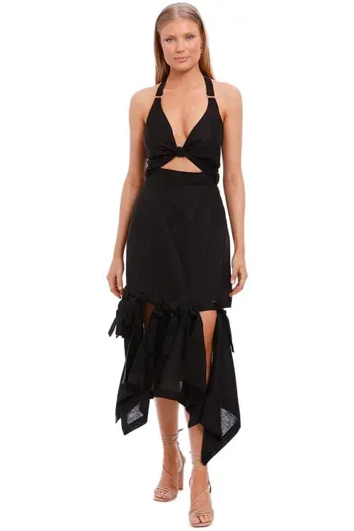 KITX Block System Tie Dress Black Size 6 photo 2
