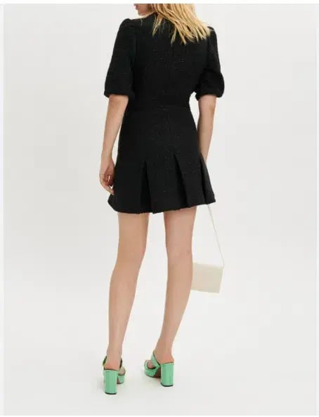 Maje Wrap Effected Metallic Tweed Mini Dress Size AU 8 photo 2