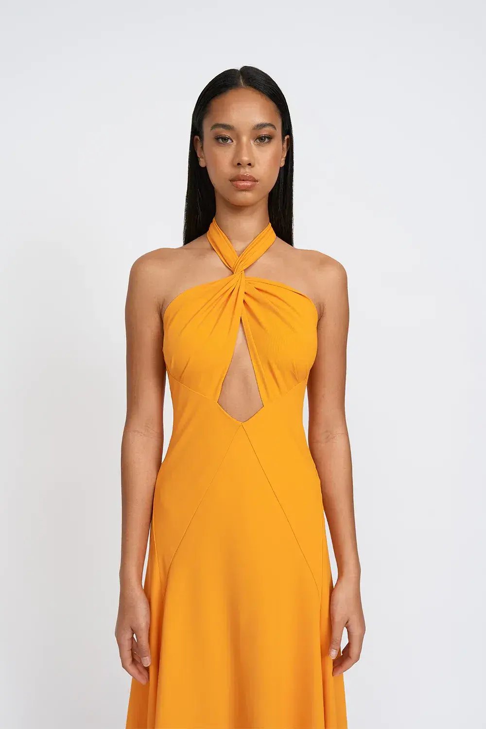By Johnny Zina Midi Dress Orange Size 6 photo 5