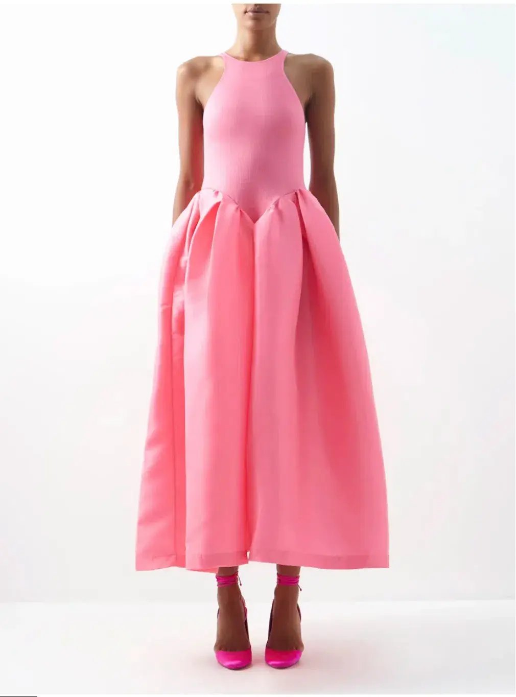 Marques' Almeida Taffeta-skirt organic cotton-blend midi dress Pink Size XS / AU 6 photo 5
