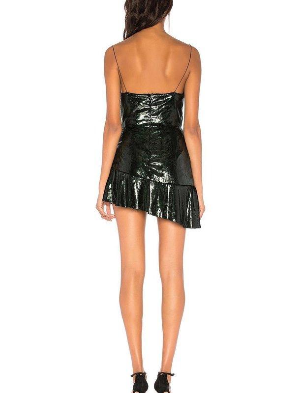Bec & Bridge Into the Groove Mini Dress | Deep Emerald Green | Size 8 photo 4