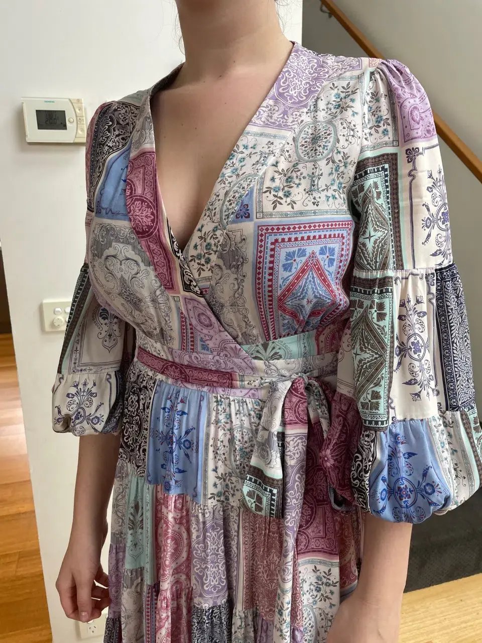 Zimmermann Wrap Midi Dress Multi Zodiac Cards Print Size 2 /Au  12 photo 3
