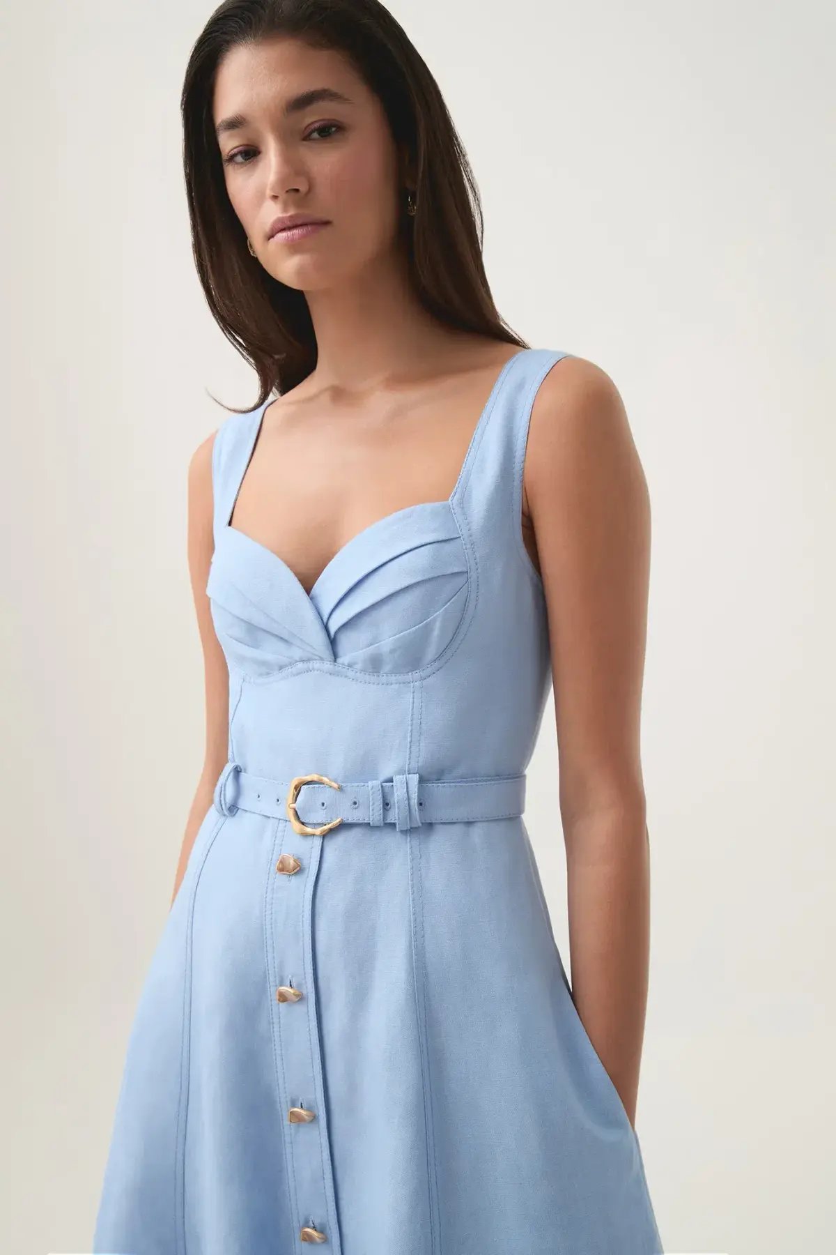 Aje Primary Belted Midi Dress Daydream Blue Size 12 photo 4
