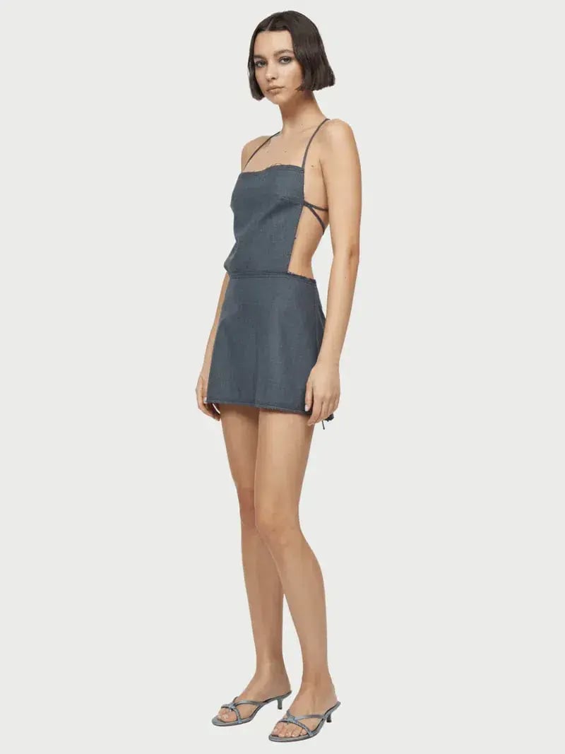 Bec & Bridge Heidi Apron Mini Dress Charcoal Size 8 photo 2