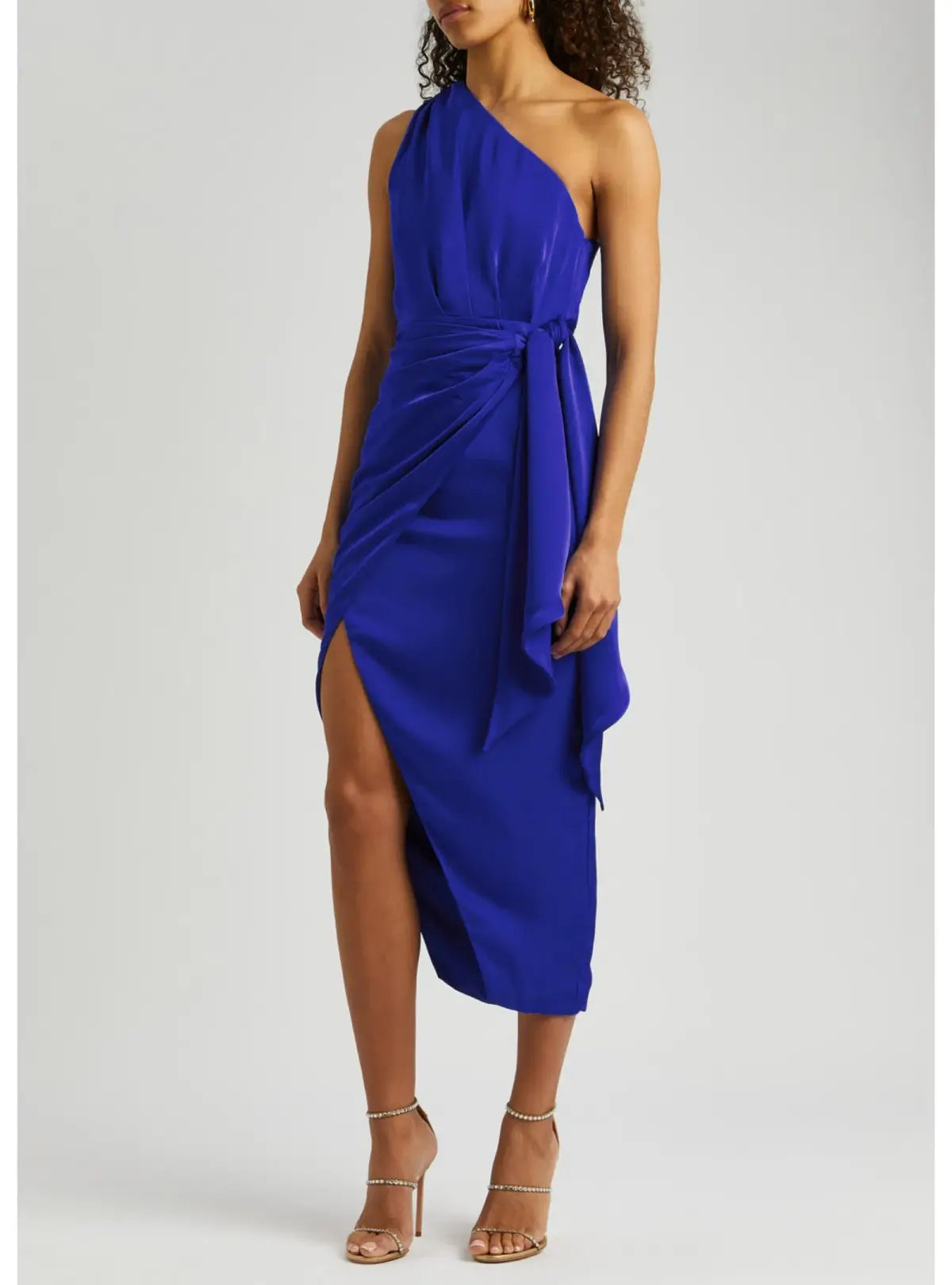 Misha Brooks Satin Midi Dress in Cobalt Blue Size 8 photo 2