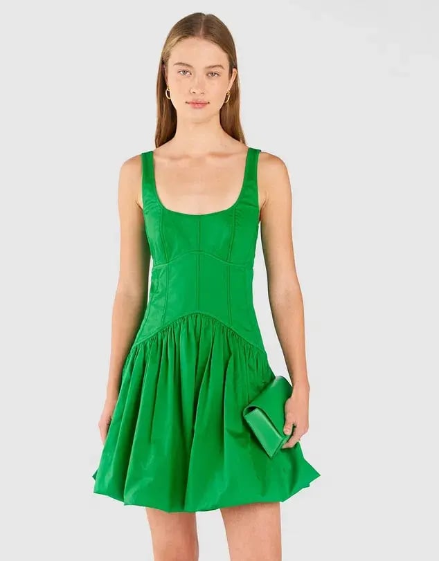 Oroton Short Tie Back Dress Green Size 10 photo 3
