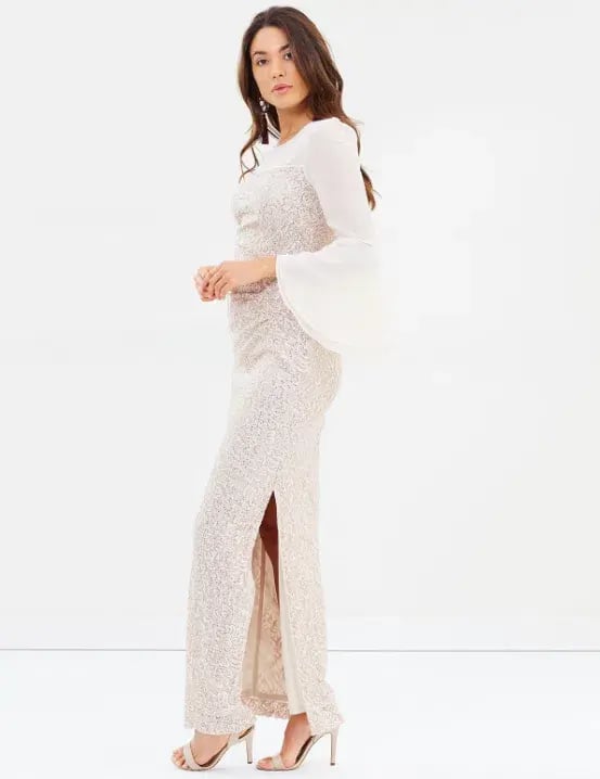 Montique Amelia Bell Sleeve Gown White Size AU 8 photo 2