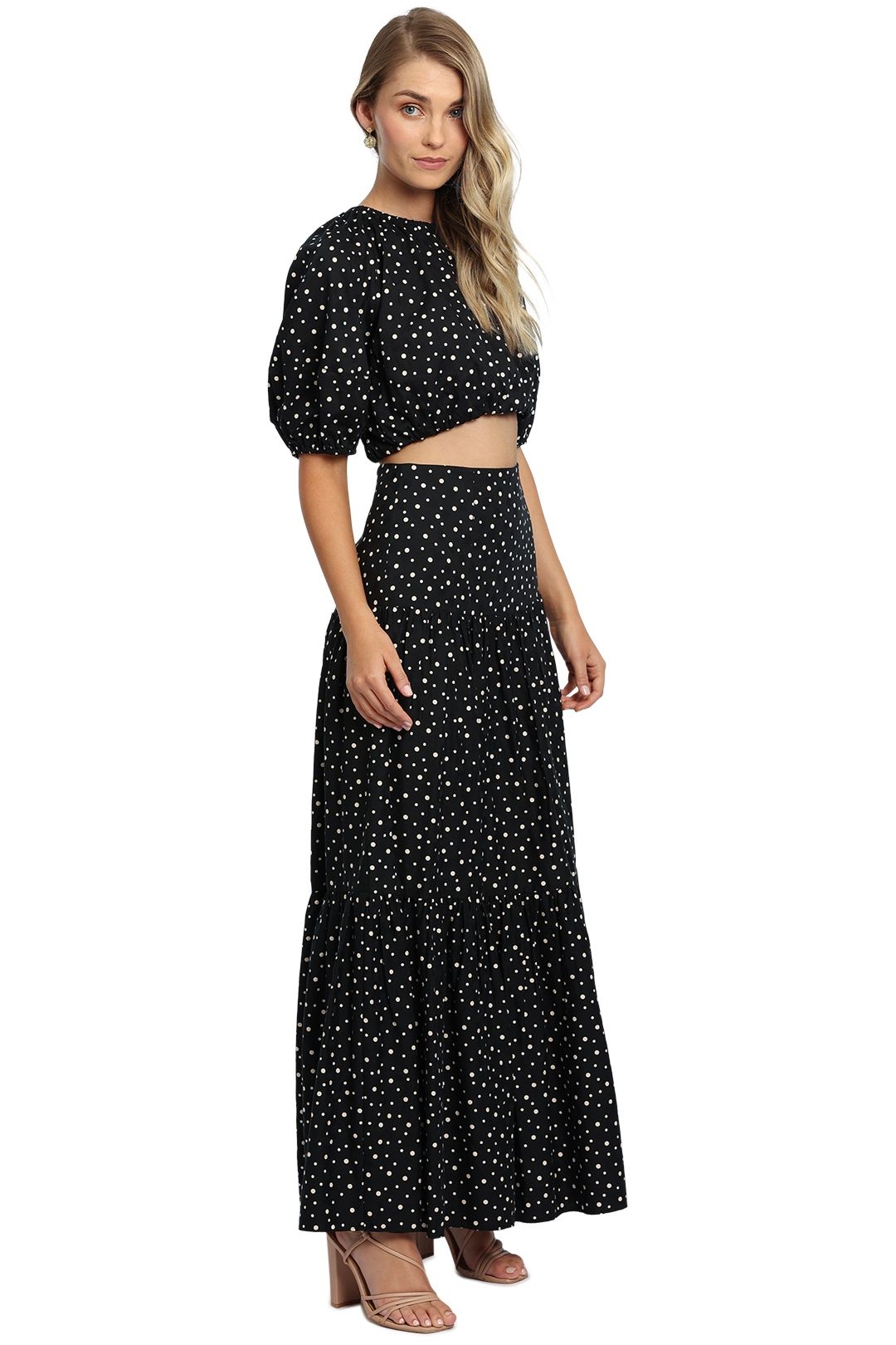 Poppy Top and Skirt Set - Black Cream Polka photo 2