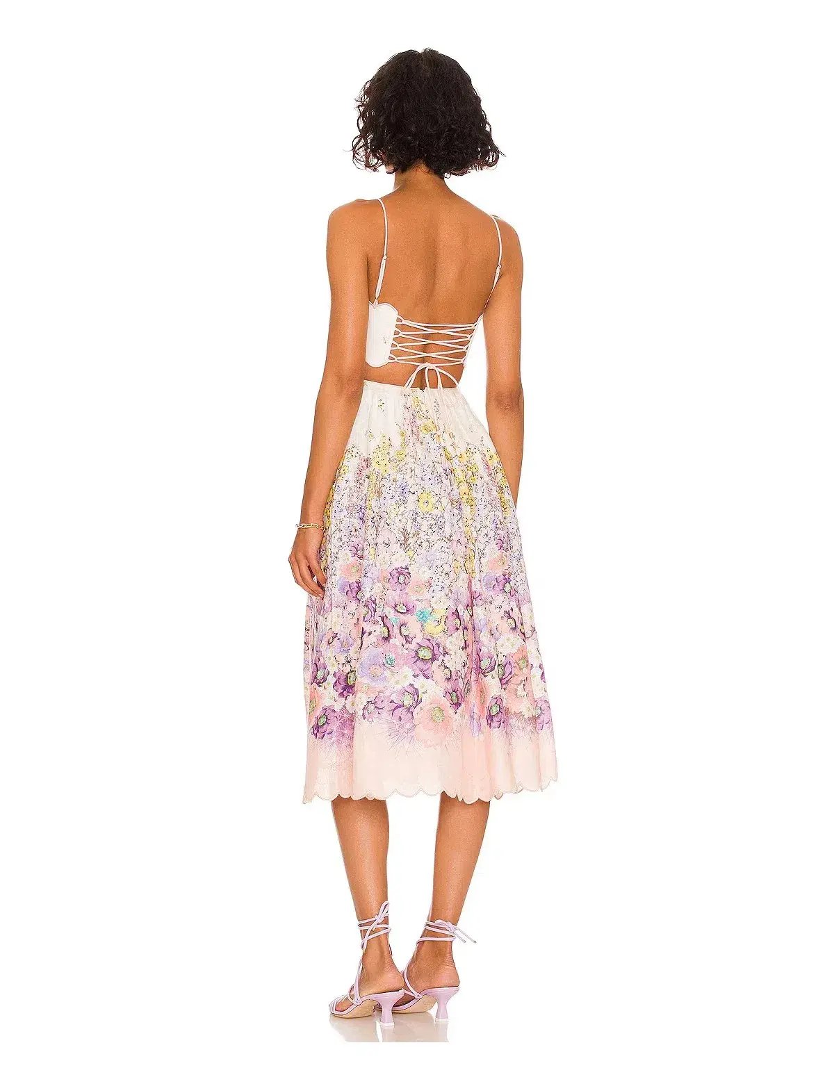 Zimmerman Jude Scallop Midi Dress Print Size 1/Au 10 photo 3