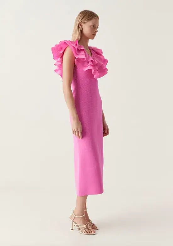 Backless Fuchsia Maxi Dress Size S photo 20
