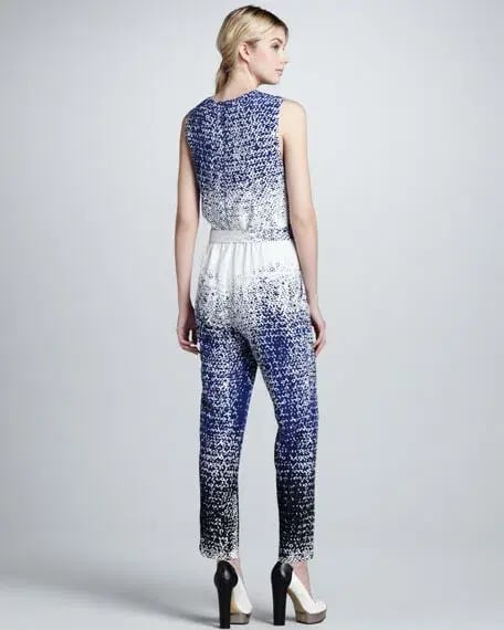 Diane Von Furstenberg Kawena Jumpsuit Multi Print Size 4 photo 2
