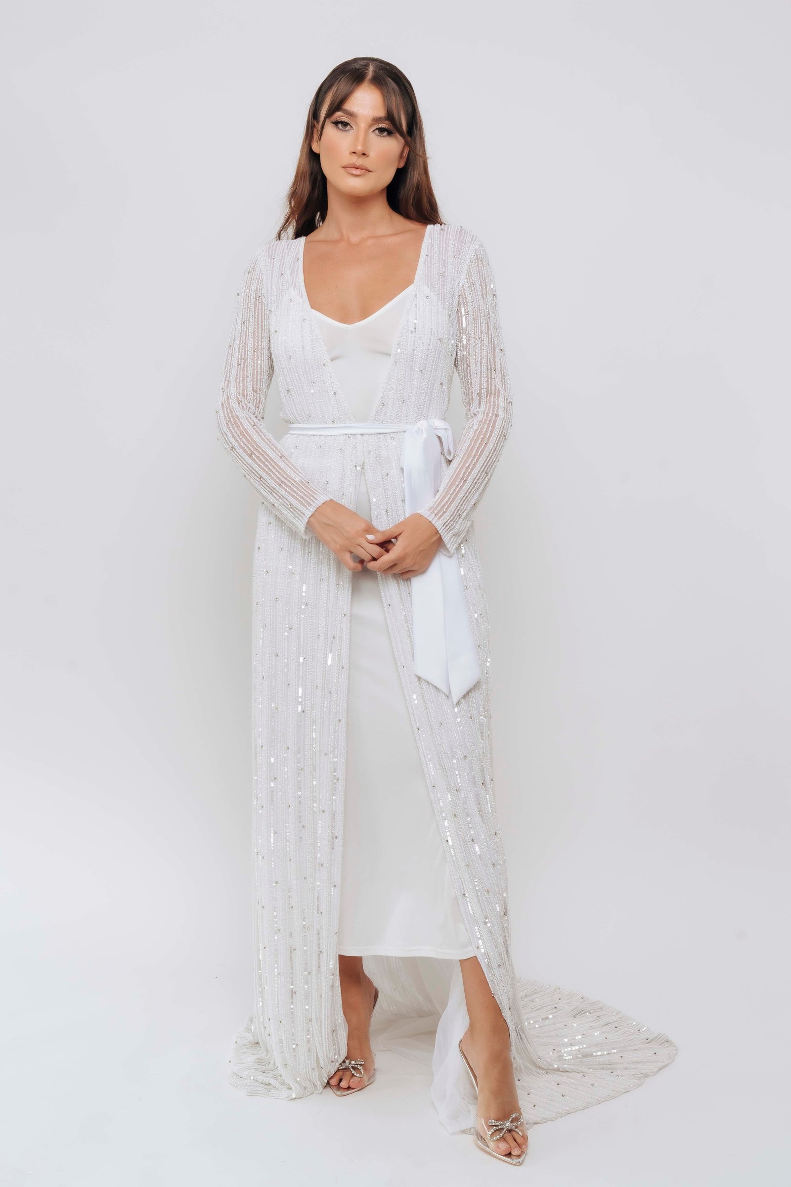 IVORY PEARL BRIDAL ROBE BY MY SECRET WARDROBE WHITE photo 6