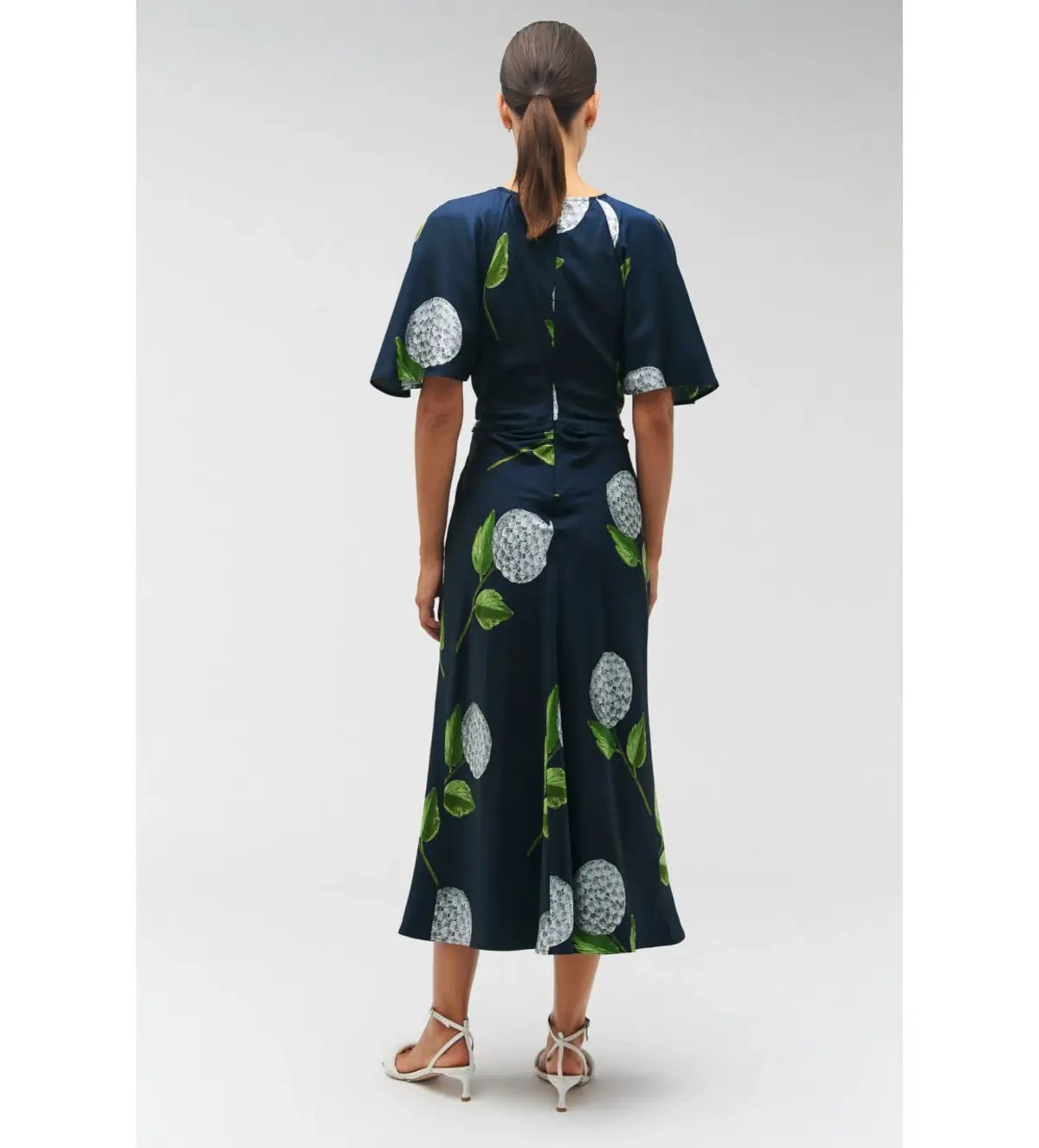 Oroton Snowdrop Print Midi Dress North Sea Size 14 photo 4