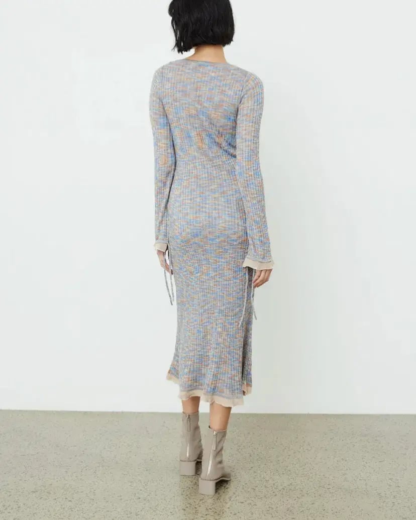 Acne Studios Kadley Cable Knit Midi Dress Grey Size XS / AU 6 photo 3