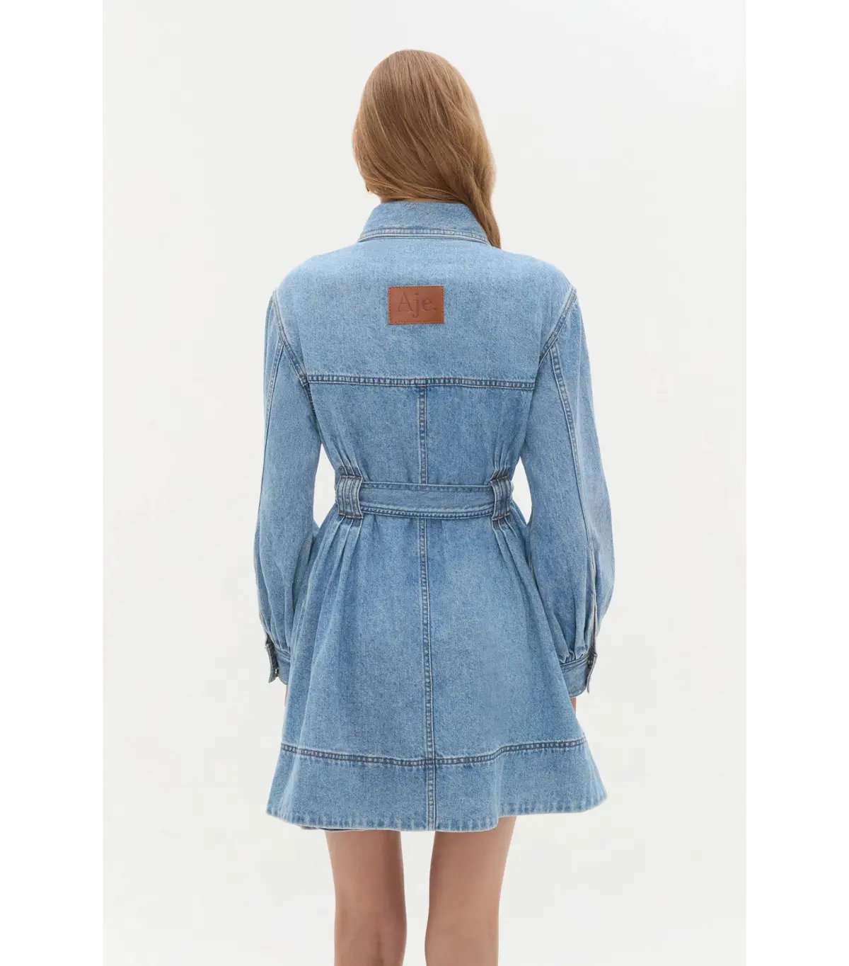 Aje Lane Denim Mini Dress Coastal Wash Size AU 8 photo 4