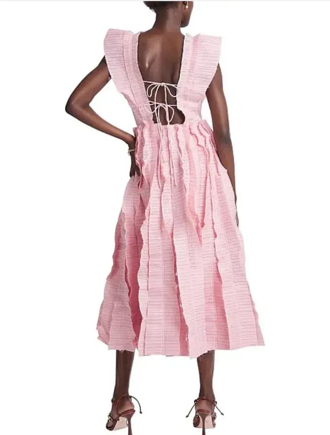 Aje Hybrid Midi Dress Rose Pink Size 10 photo 4