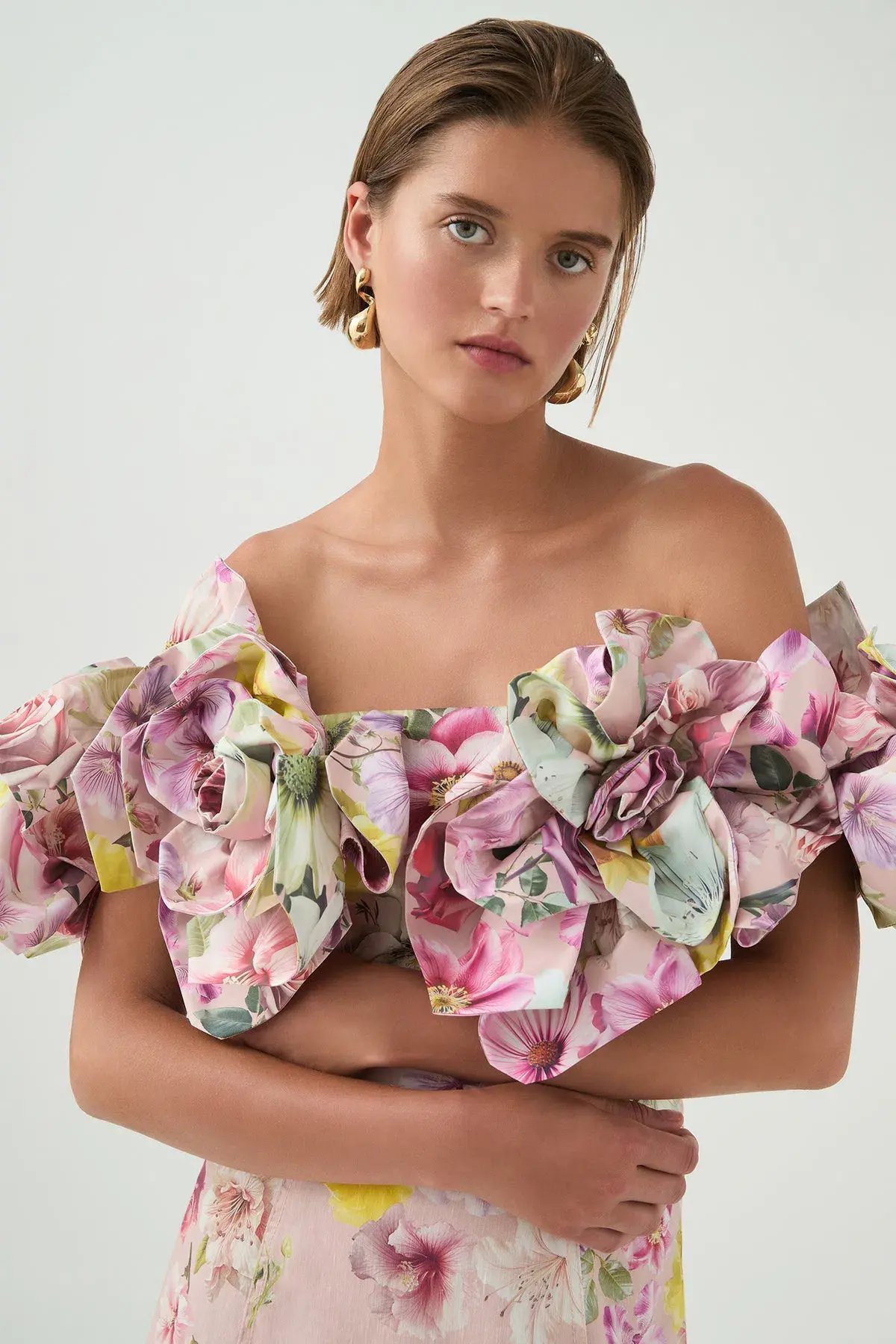 Aje Misha Maxi Dress Floral Pink Size 10 photo 4