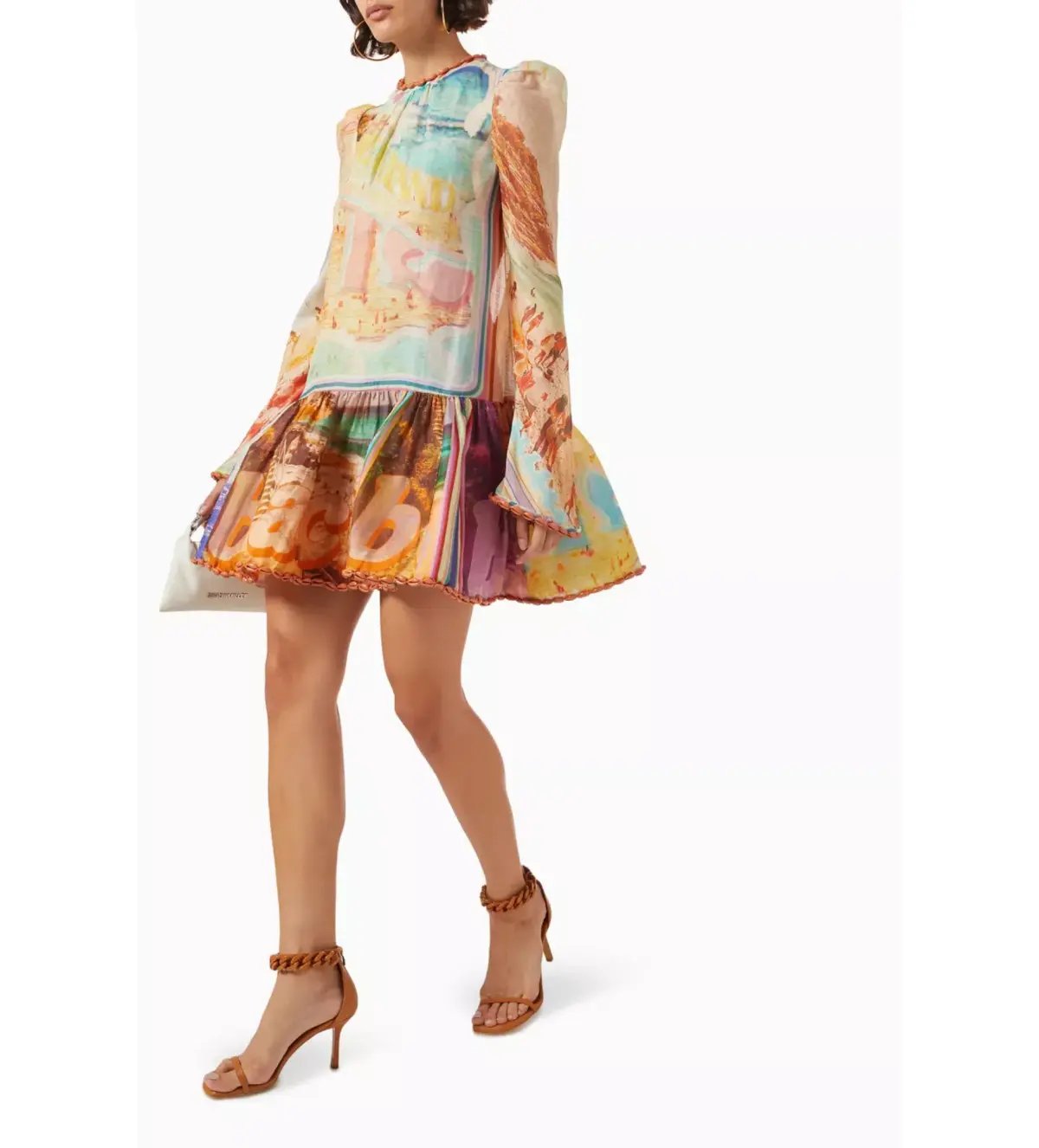 Zimmermann Tama Layered Mini Dress Multi/ Poster Print Size 0/ AU 8 photo 2