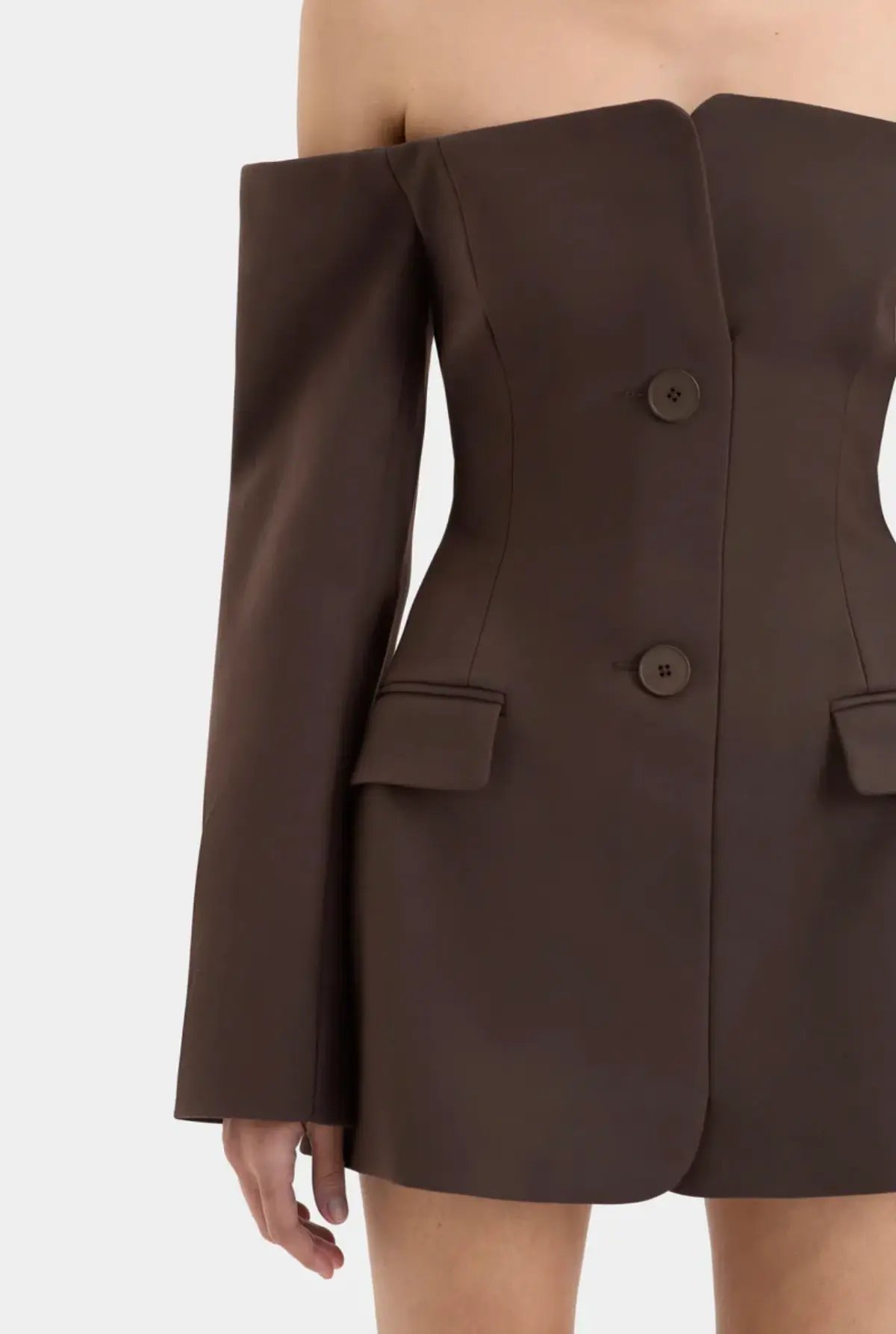 Sir the Label Sandrine Tailored Mini Dress Chocolate Brown Size 3 / AU 12 photo 4