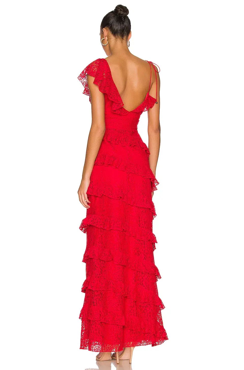 Tularosa Kristen Lace Gown Cherry Red Size 6 photo 3