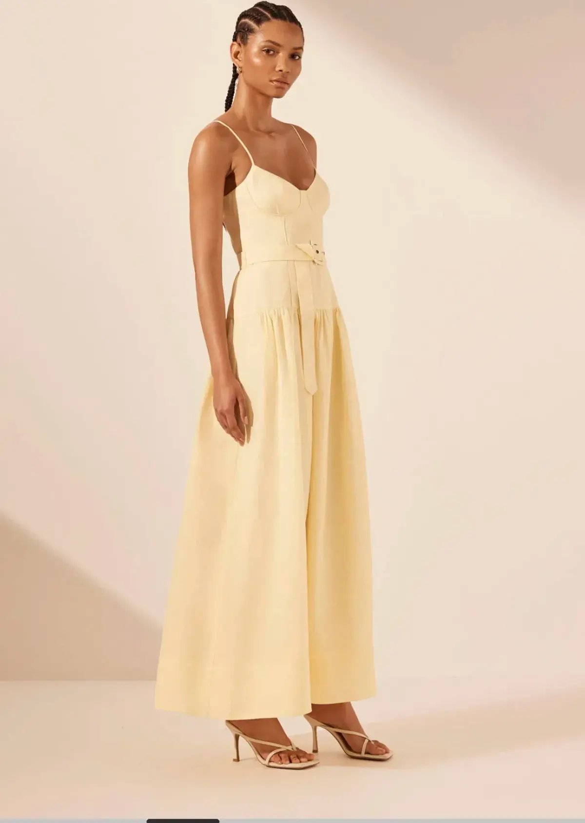 Shona Joy Limon Panelled Bustier Maxi Dress Yellow Size 10 photo 3