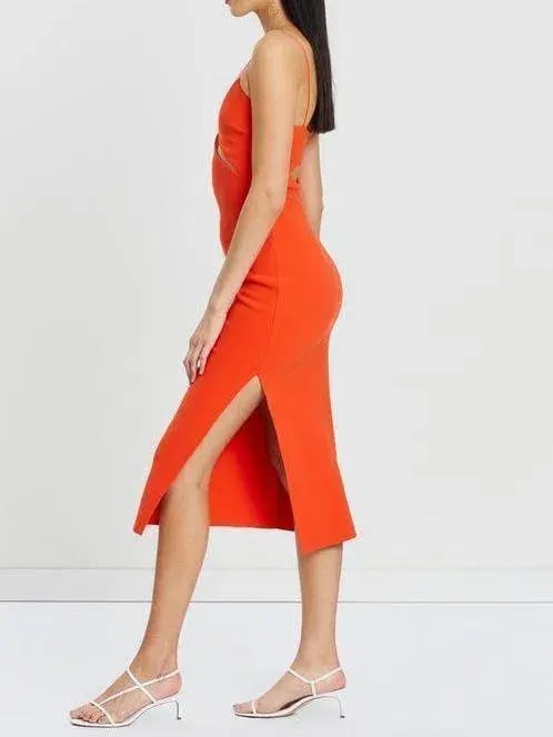 Bec  & Bridge Ulla Cut Out Midi Dress - Orange - Size 6 photo 2