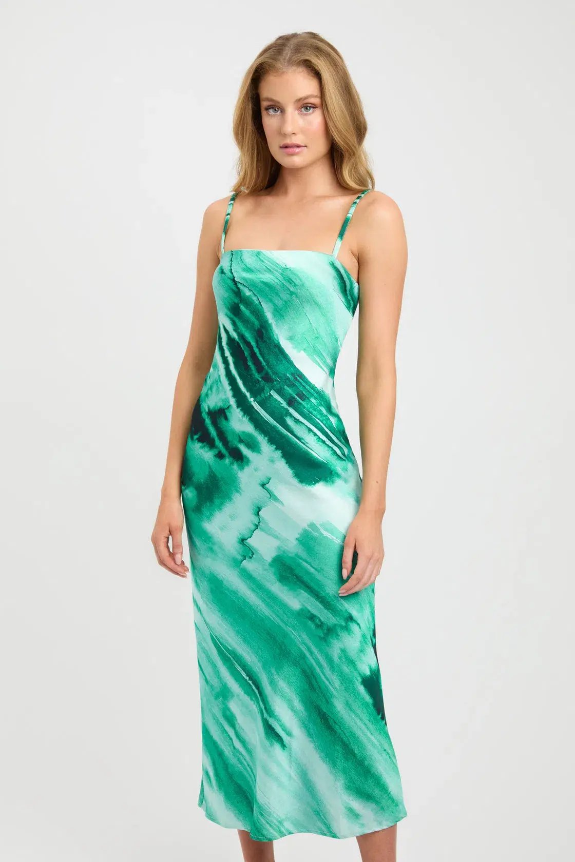 Kookai Gwen Slip Midi Dress Green Size 12 photo 2