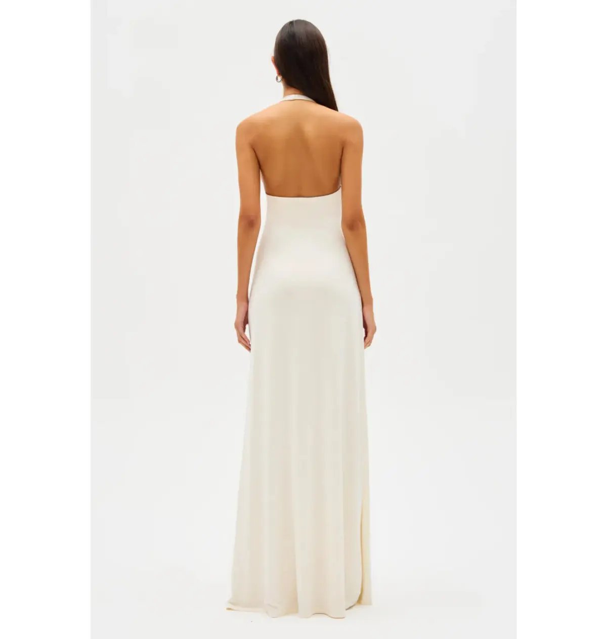 MISHA Jennifer Cupro Maxi Dress Ivory Size 8/S photo 3