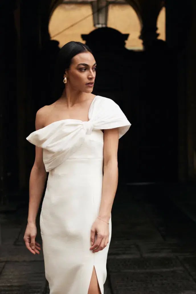 Rachel Gilbert Kace Midi Dress Ivory Size 1/AU 8 photo 3