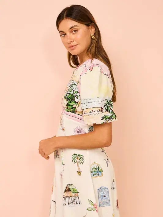 Alemais Sunset Midi Dress Print Size 10 photo 4