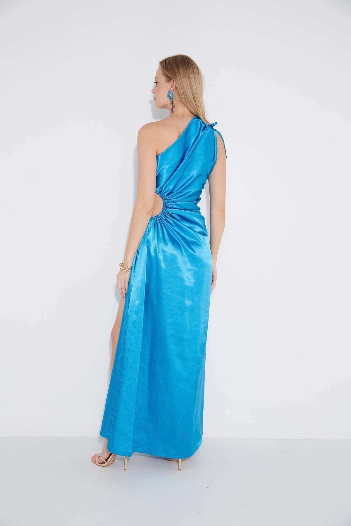 SONYA NOUR CYAN MAXI DRESS - CYAN BLUE photo 3
