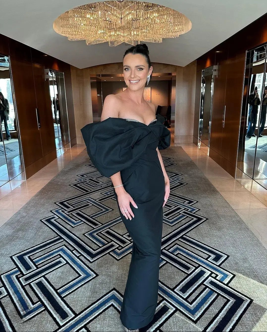 Rachel Gilbert Xavier Gown Black Size3/AU12 photo 4