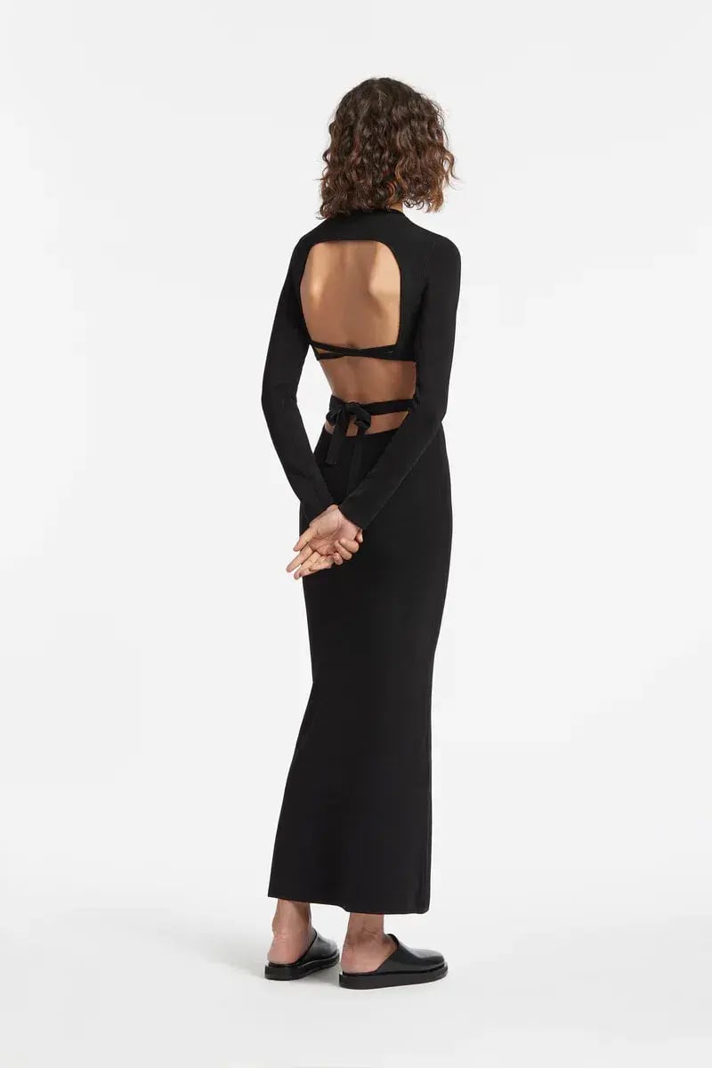Sir the Label Georges Open Back Maxi Dress Black Size 6 photo 3