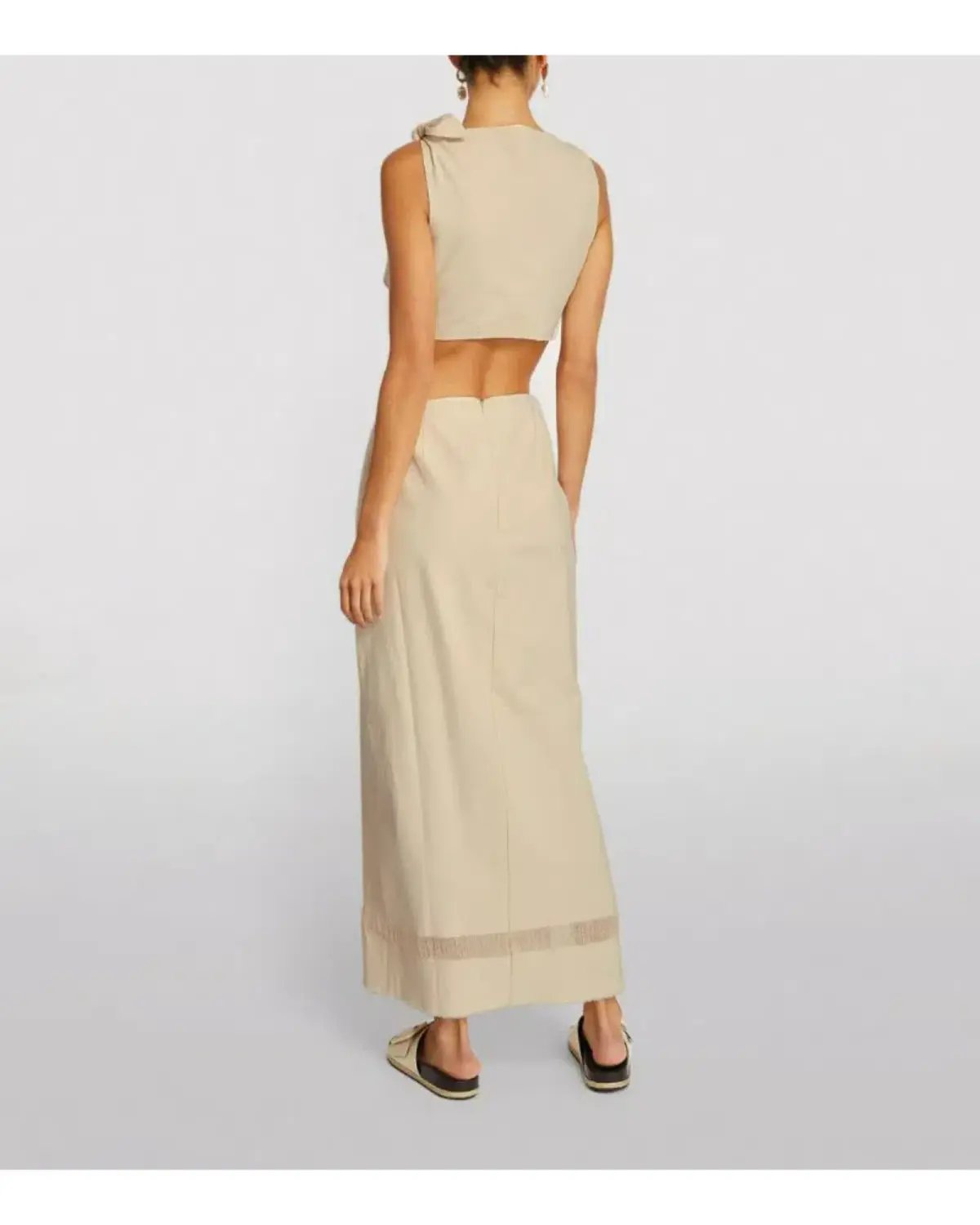 Sir The Label Marne Knot Dress Beige Size AU 6 photo 2