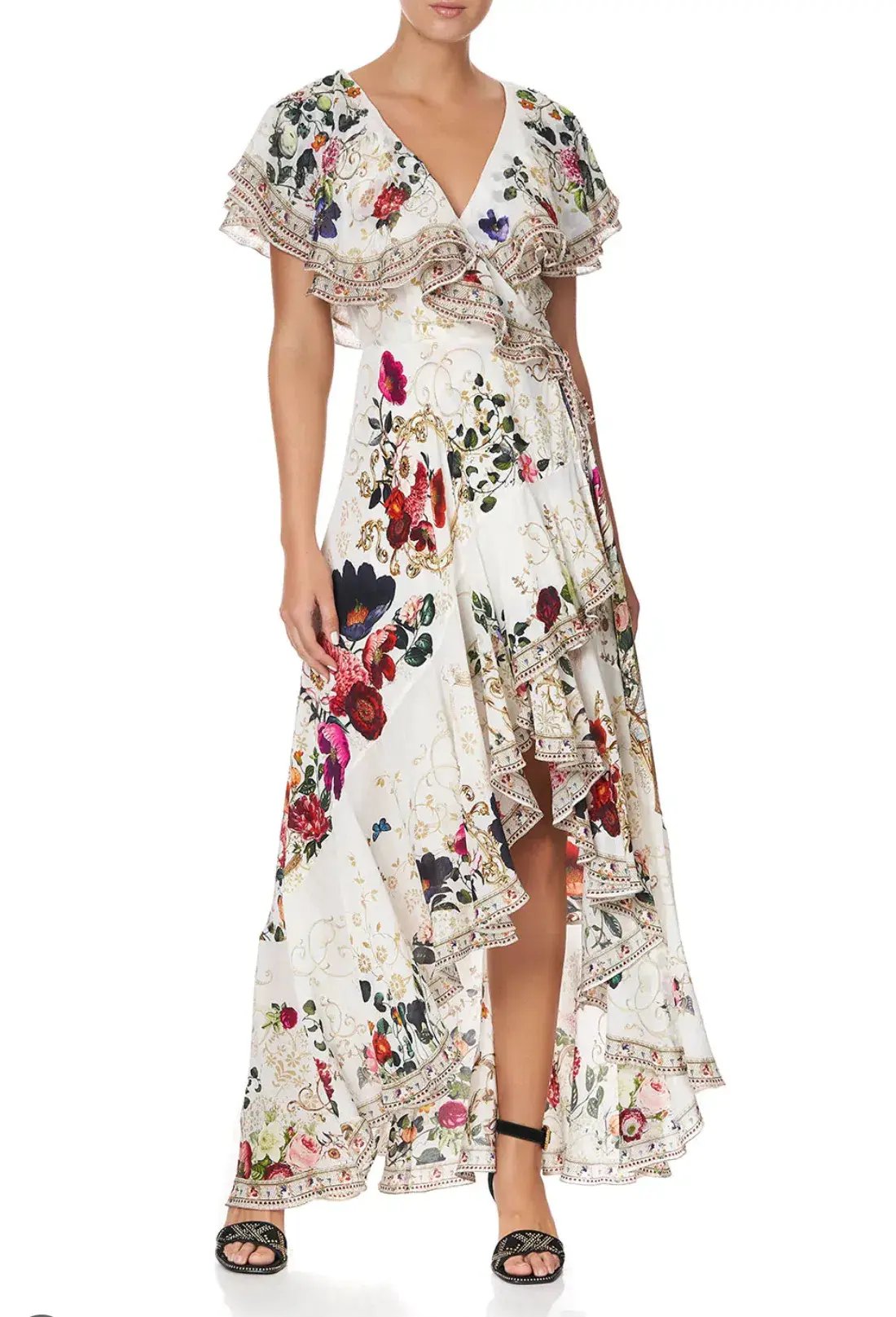 Camilla Frill Sleeve Long Dress in Fairy Godmother Print Size 8 photo 3