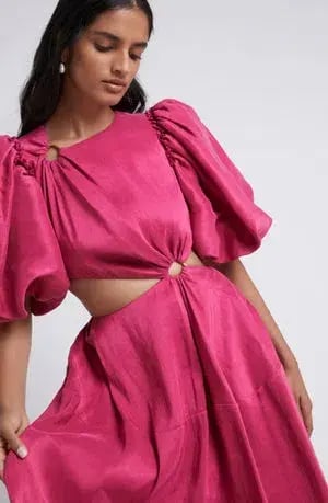 Aje Vanades Cut Out Ring Midi Dress Pink Size 6 photo 5
