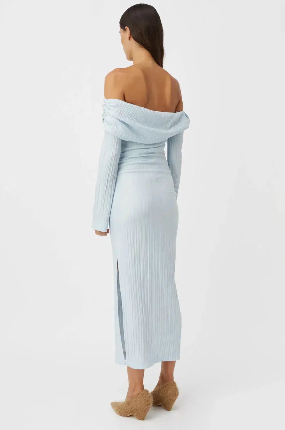 Camilla & Marc Shaw Off Shoulder Dress Sky Blue Size 8 photo 3