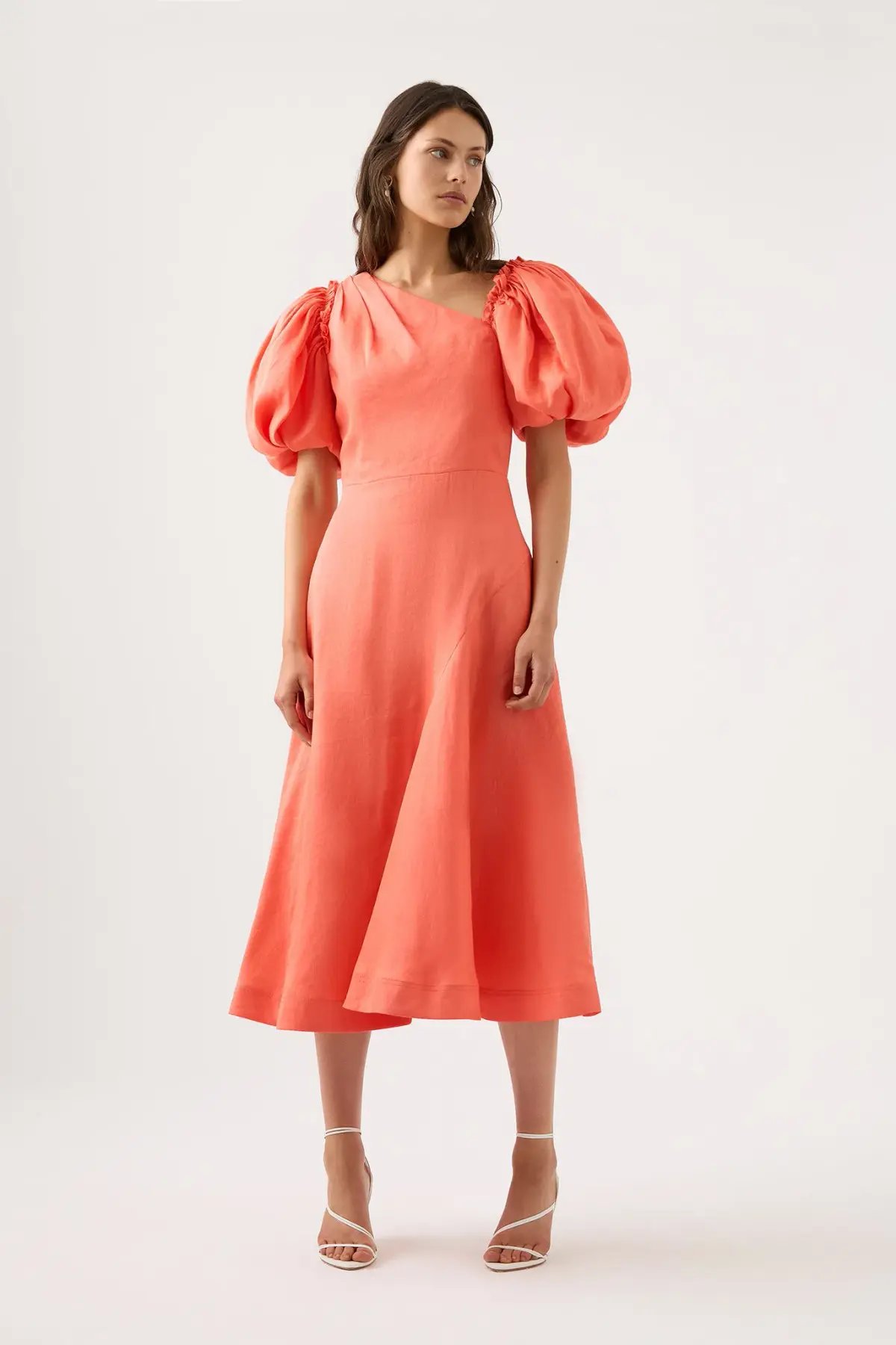 Aje Maia Midi Dress Coral Size 10 / M photo 2