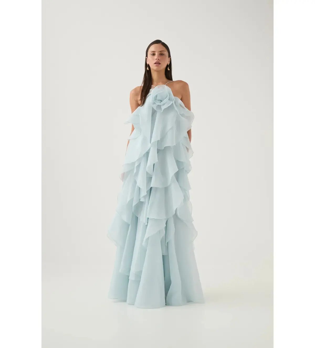 Aje Pandorea Layered Maxi Dress Silver Blue Size AU 8 photo 5