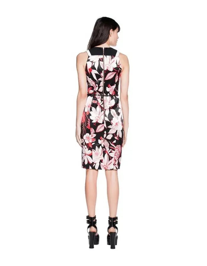 Cue Botanical Floral Satin Dress Print Size 6 photo 2