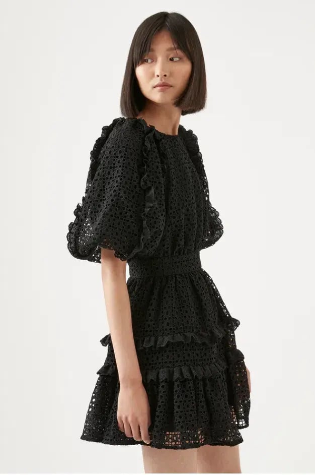 Aje Aveline Broderie Mini Dress Black Size 8 photo 3