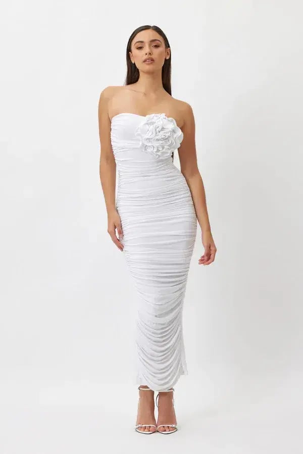Bianca & Bridgett Tara Midi Dress White Size 8 photo 4
